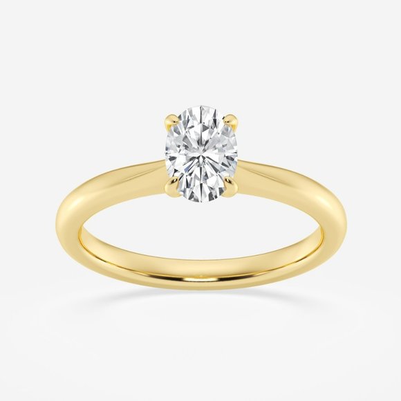3/4 ctw Oval Lab Grown Diamond Petite Solitaire Engagement Ring - Picture 5 of 7